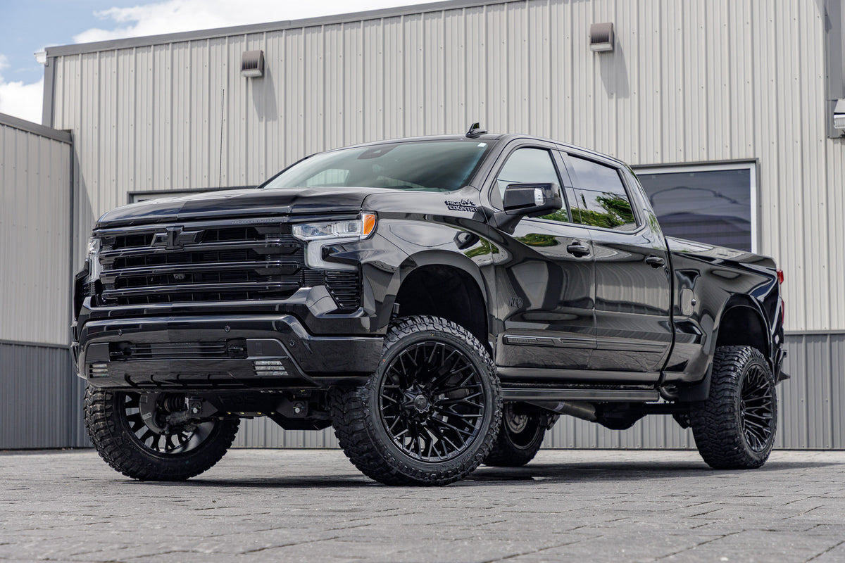 2024 Chevrolet Silverado 1500 High Country with a 6" BDS lift kit, 22x12 Fuel Strike wheels, and 35" Avix Trailtek tires.