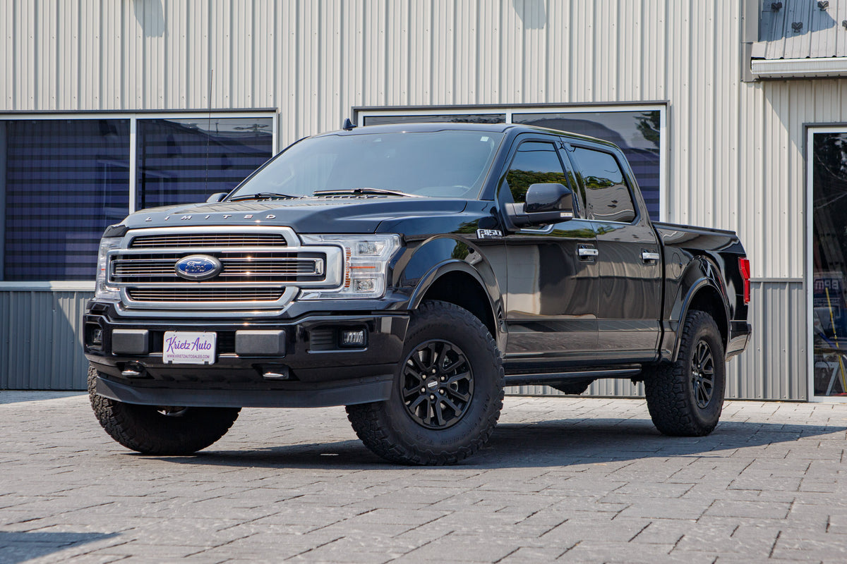 2019 Ford F-150 Limited with a 2" Eibach lift kit, Ford Stock wheels, and 315/70 BFGoodrich All-Terrain T/A KO2 tires.