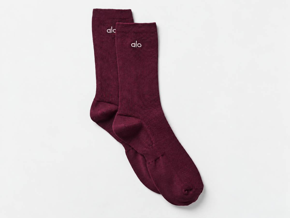 Unisex Half-Crew Understated Sock - Burgundy