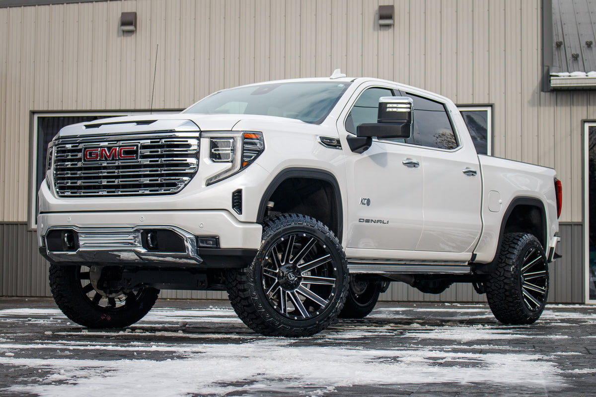 2024 GMC Sierra 1500 Denali with a 6" Rough Country lift kit, 22x12 Fuel Contra wheels, and 35" Fury Country Hunter R/T tires.