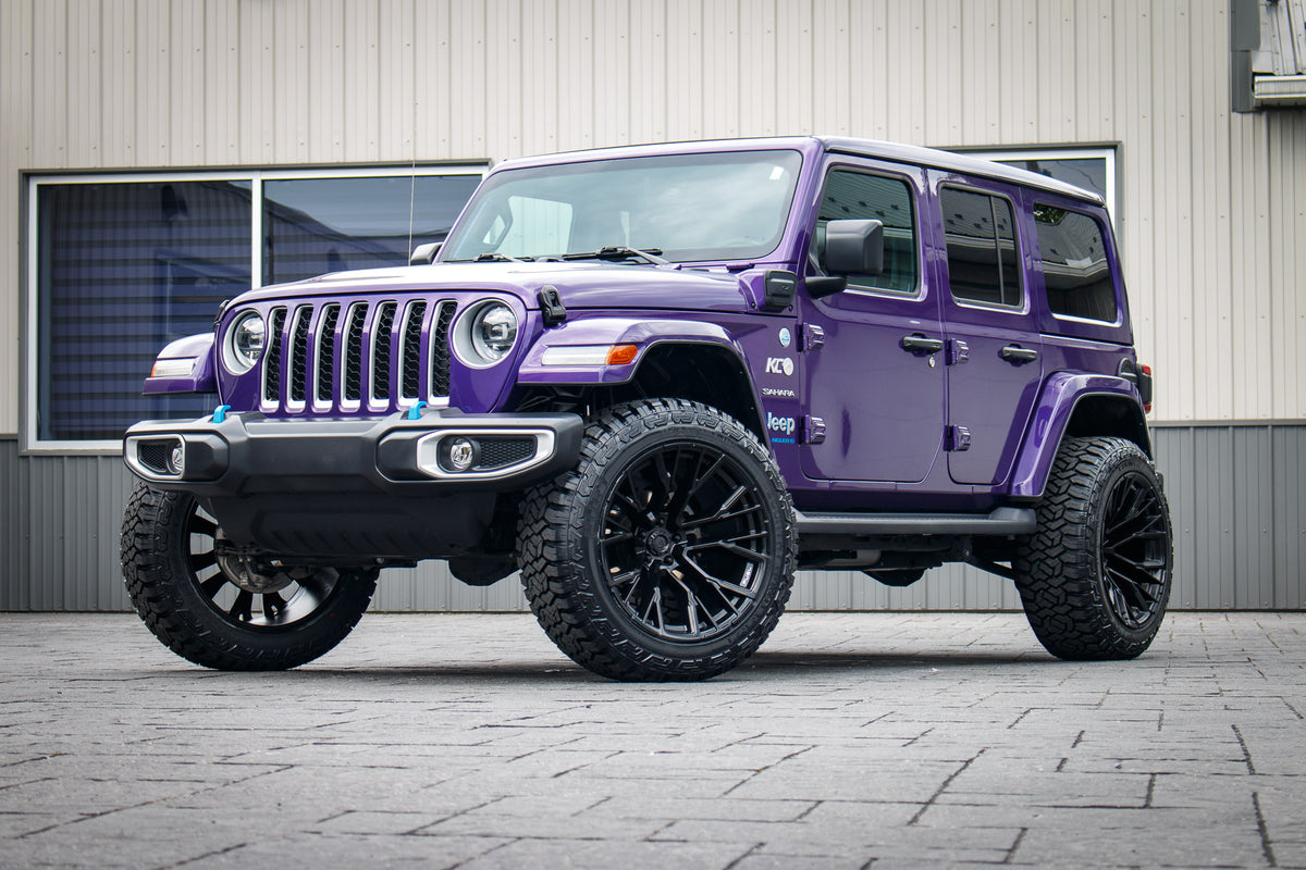 2023 Jeep Wrangler with a 2.5" Rough Country lift kit, 22x12 Fuel Rebar wheels, and 35" Fury Country Hunter R/T tires.