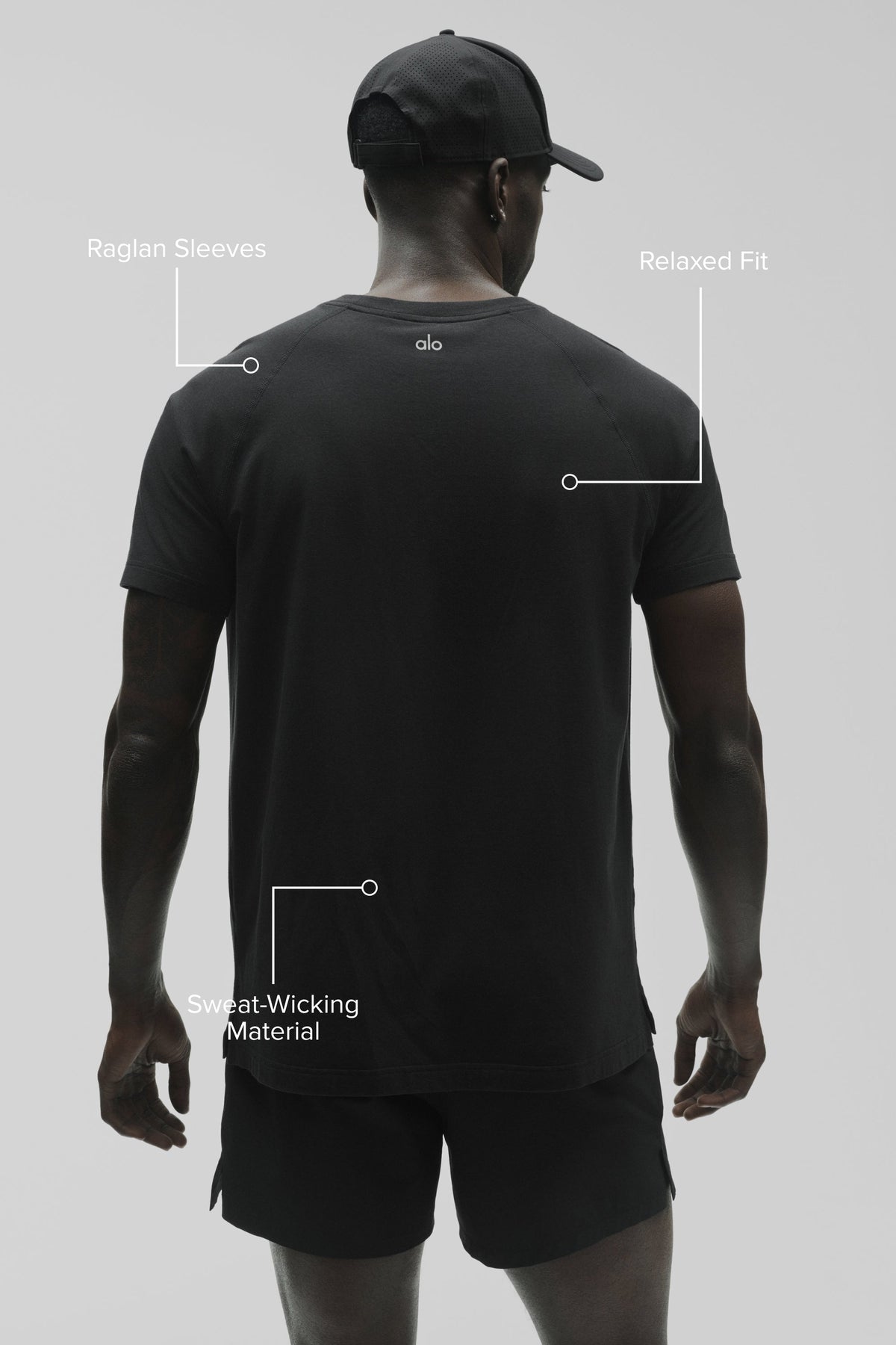 ALO Vapor Crewneck Short Sleeve - Black