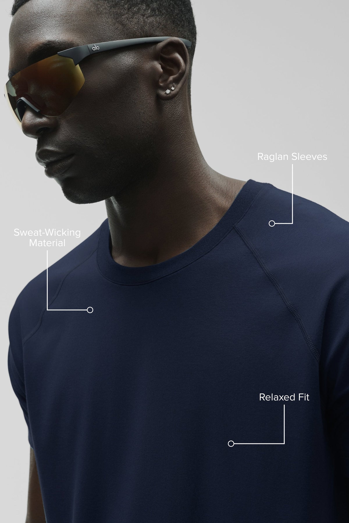 ALO Vapor Crewneck Short Sleeve - Navy