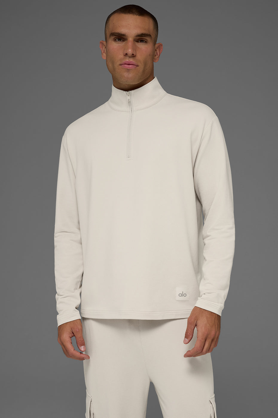 Double Take Long Sleeve 1/4 Zip - Bone