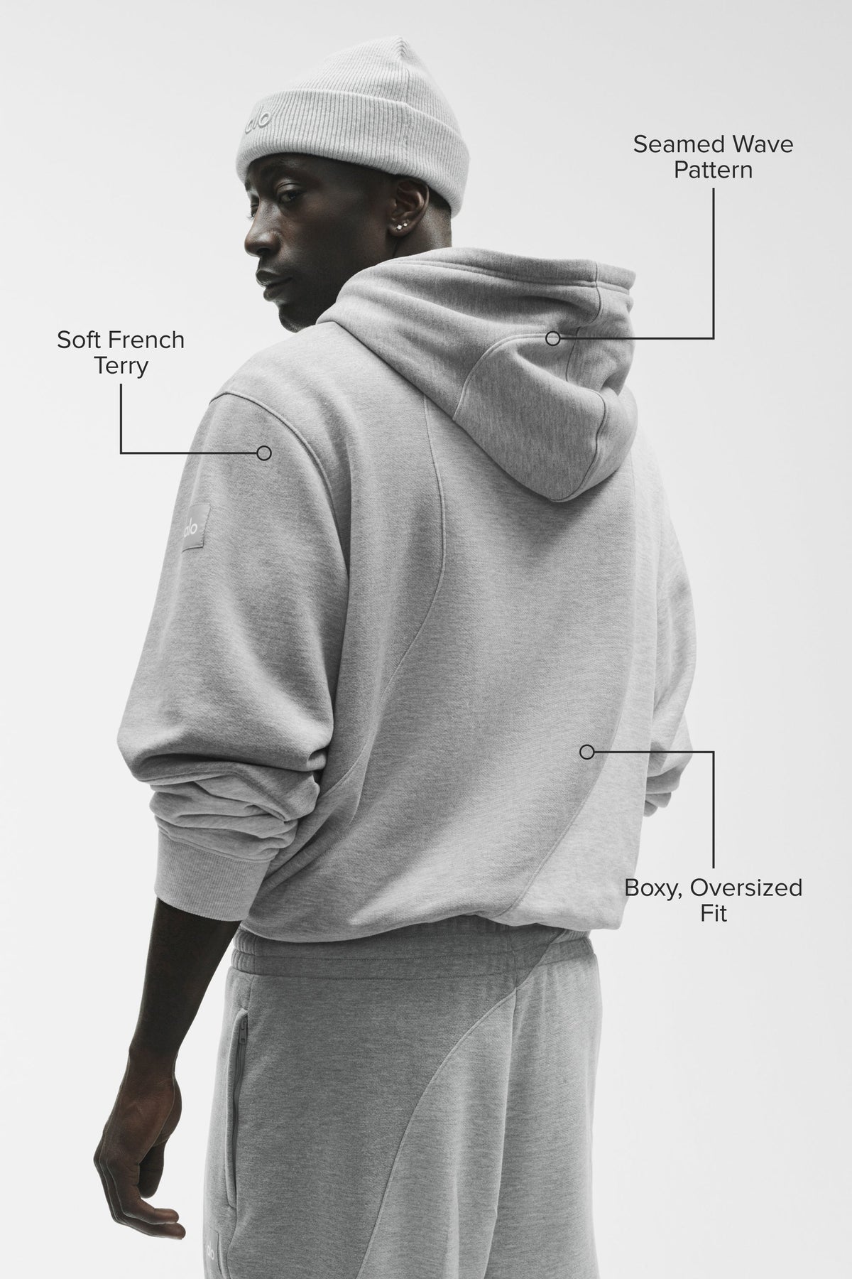 Make Waves Hoodie - Athletic Heather Grey Tonal