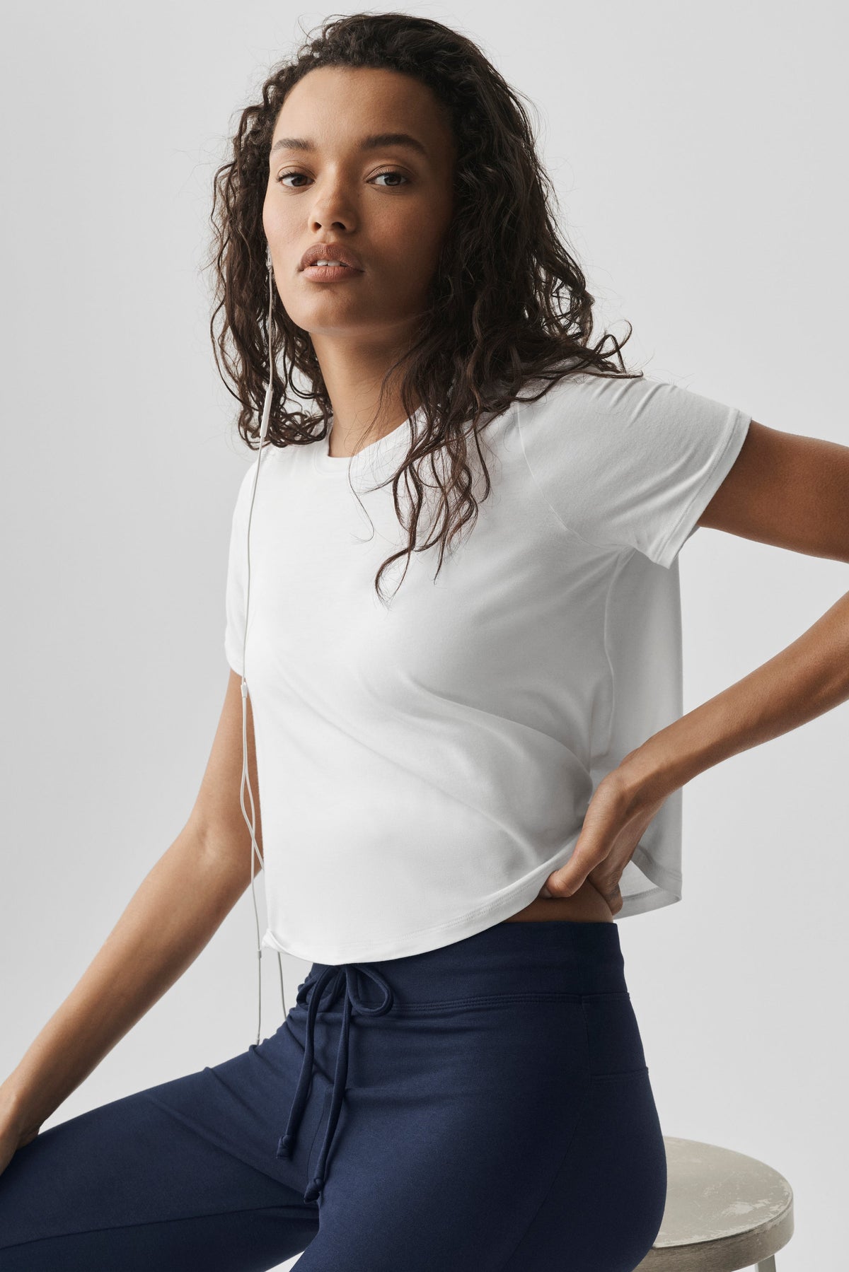 Cropped All Day Short Sleeve - White