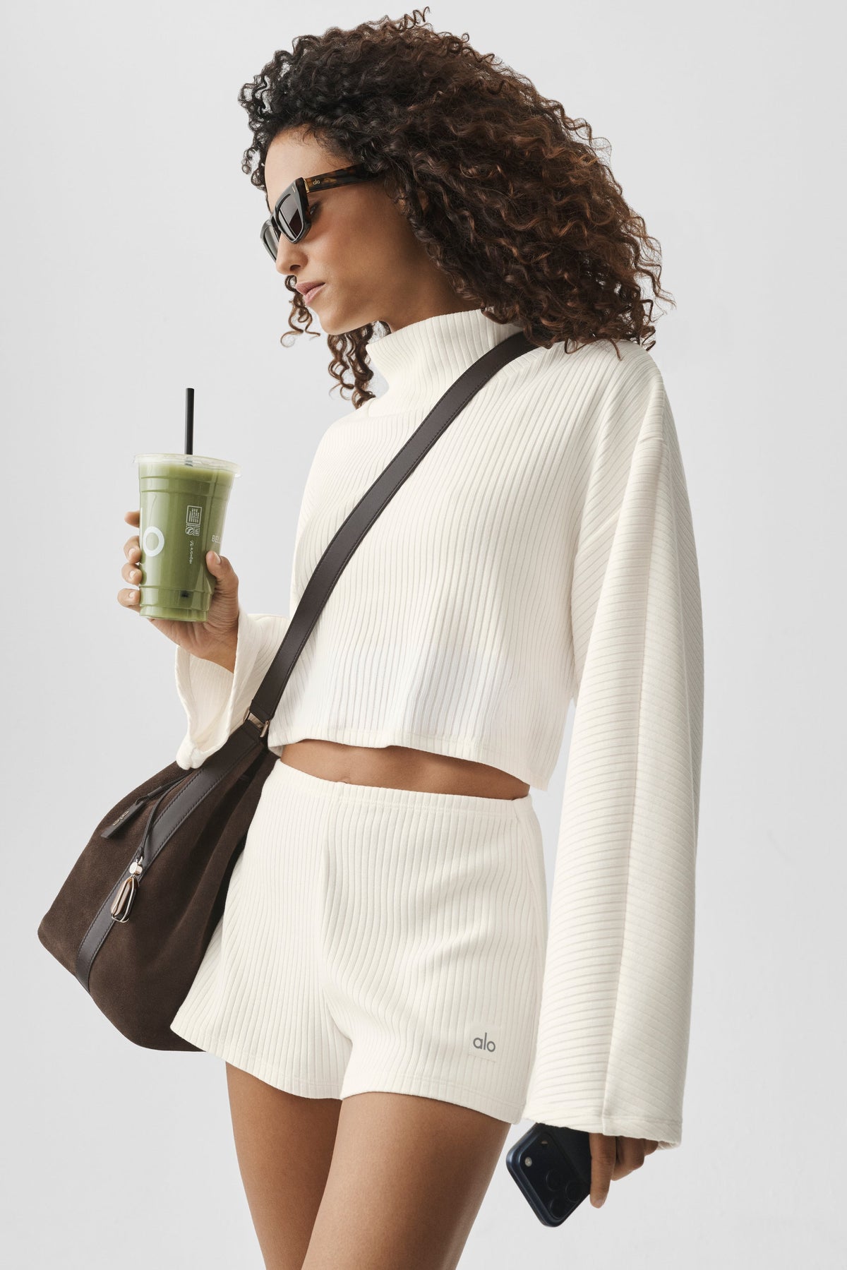 Ribbed Cropped Reset Long Sleeve - Ivory
