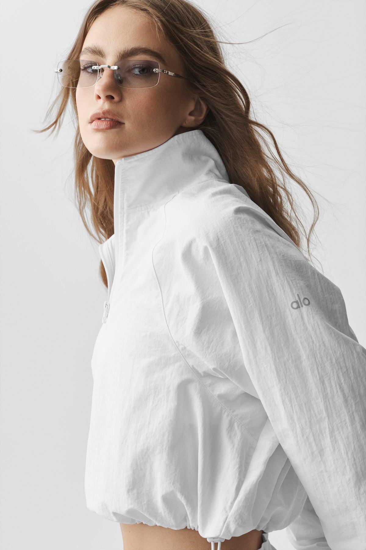 Cropped 1/4 Zip Alumni Pullover - White