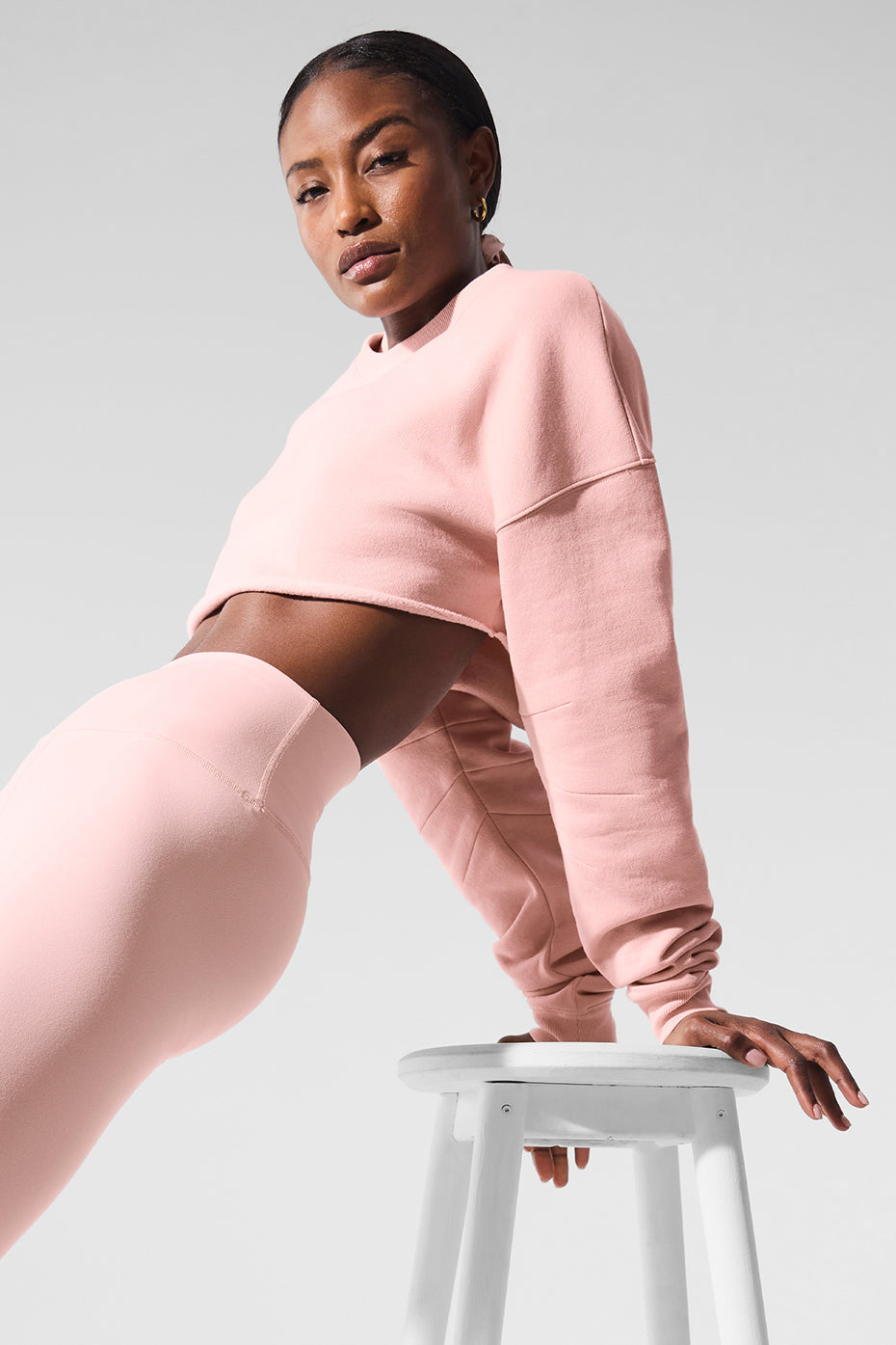 Extreme Cropped Pullover - Pink Quartz
