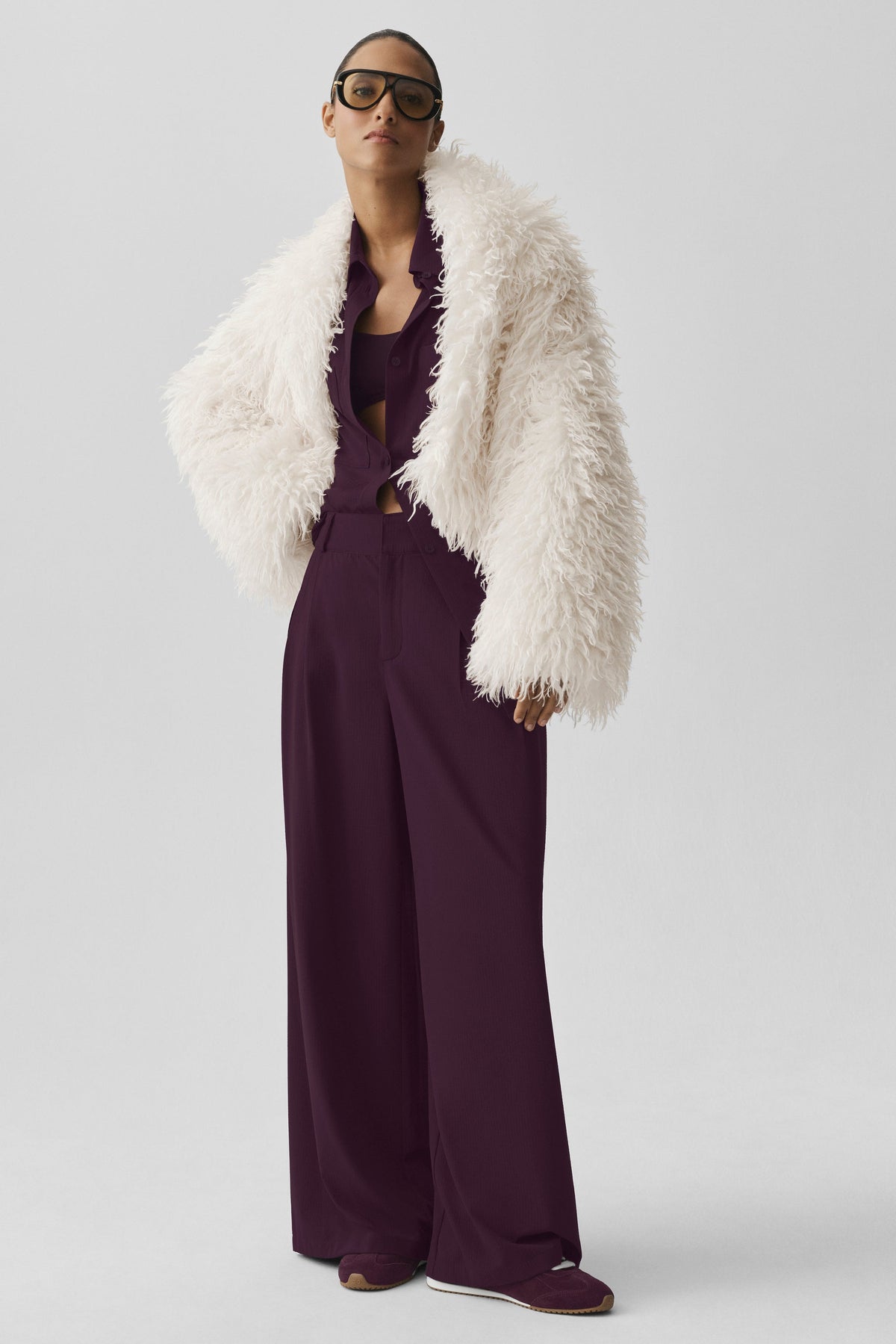 Mongolian Faux Fur Starlet Jacket - Ivory