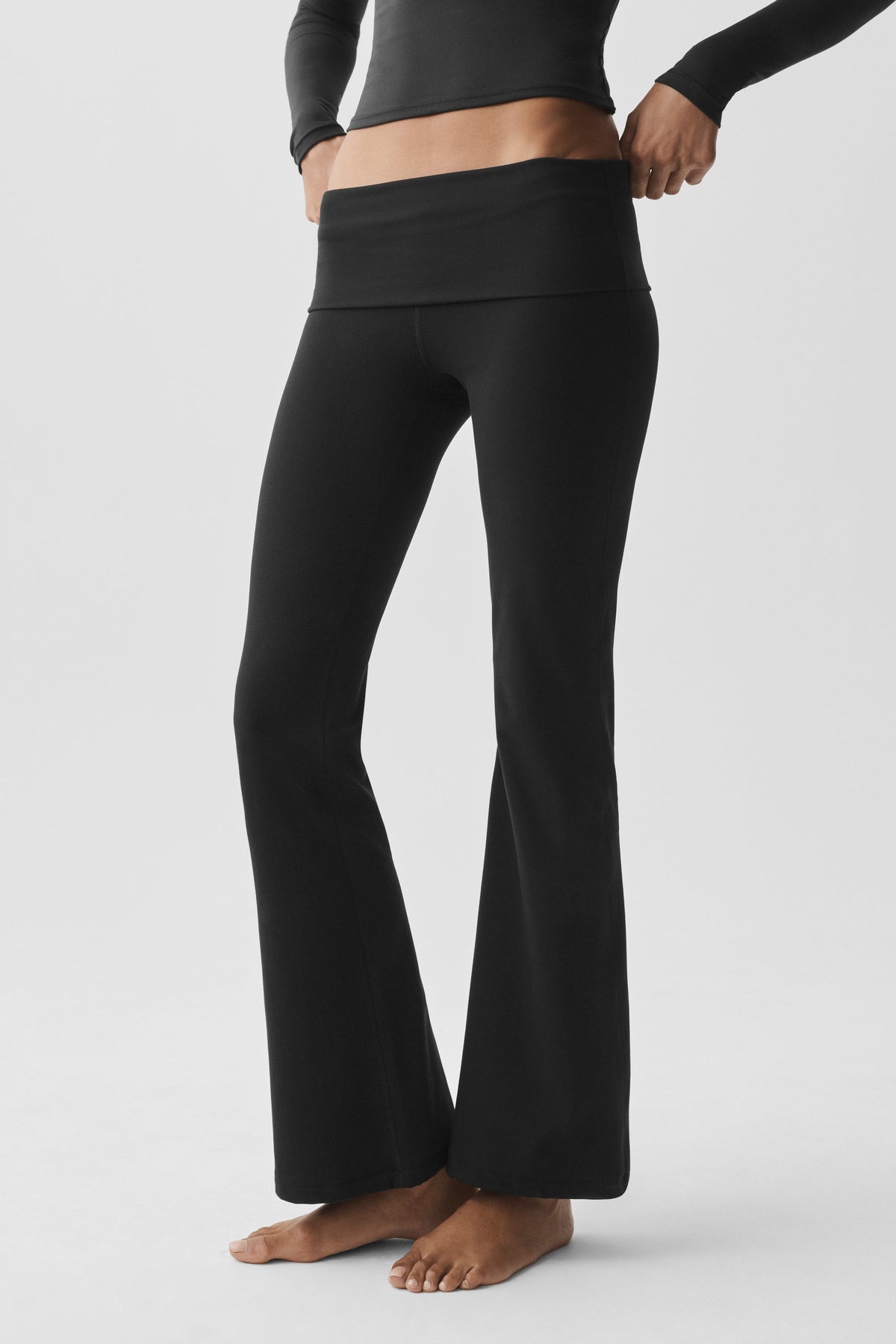 ALO Softsculpt Foldover Flare Legging (Regular) - Black