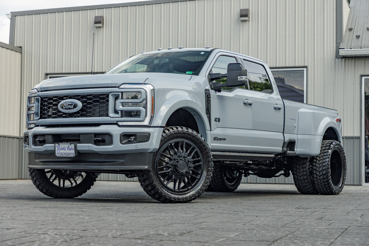 2025 Ford F-450 Super Duty XLT with a 3.5" ReadyLift lift kit, 24x8.25 XF Off-Road XF-240 wheels, and 37" RoadOne Aethon M/T tires.