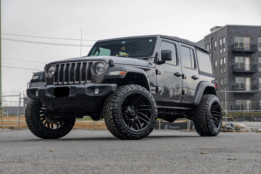 2018 Jeep Wrangler Unlimited Sport S with a 3" ReadyLift lift kit, 22x12 Fuel Typhoon wheels, and 35" Nitto Ridge Grappler tires.