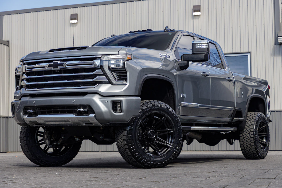 2024 Chevrolet Silverado 3500 High Country with a 5" BDS lift kit, 22x12 Fuel Brawl wheels, and 37" Nitto Ridge Grappler tires.