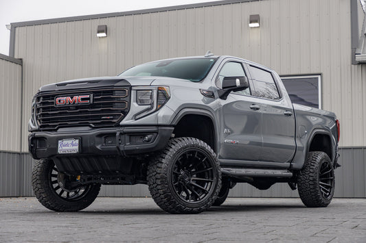 2024 GMC Sierra 1500 AT4X with a 4" ReadyLift lift kit, 22x12 Fuel Burn wheels, and 35" Fury Country Hunter R/T tires.