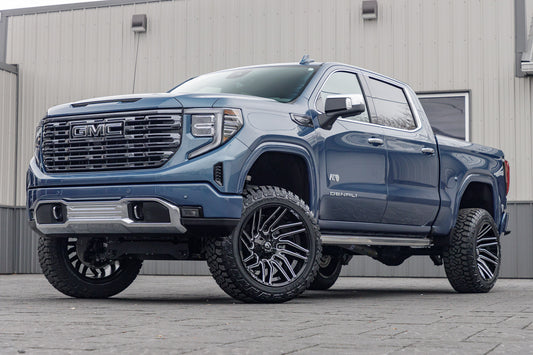 2024 GMC Sierra 1500 Denali Ultimate with a 6" Rough Country lift kit, 22x12 Fuel Typhoon wheels, and 35" Fury Country Hunter R/T tires.