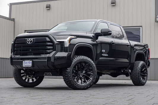 2025 Toyota Tundra SR5 with a 6" Rough Country lift kit, 22x12 Fuel Flame wheels, and 35" Fury Country Hunter R/T tires.