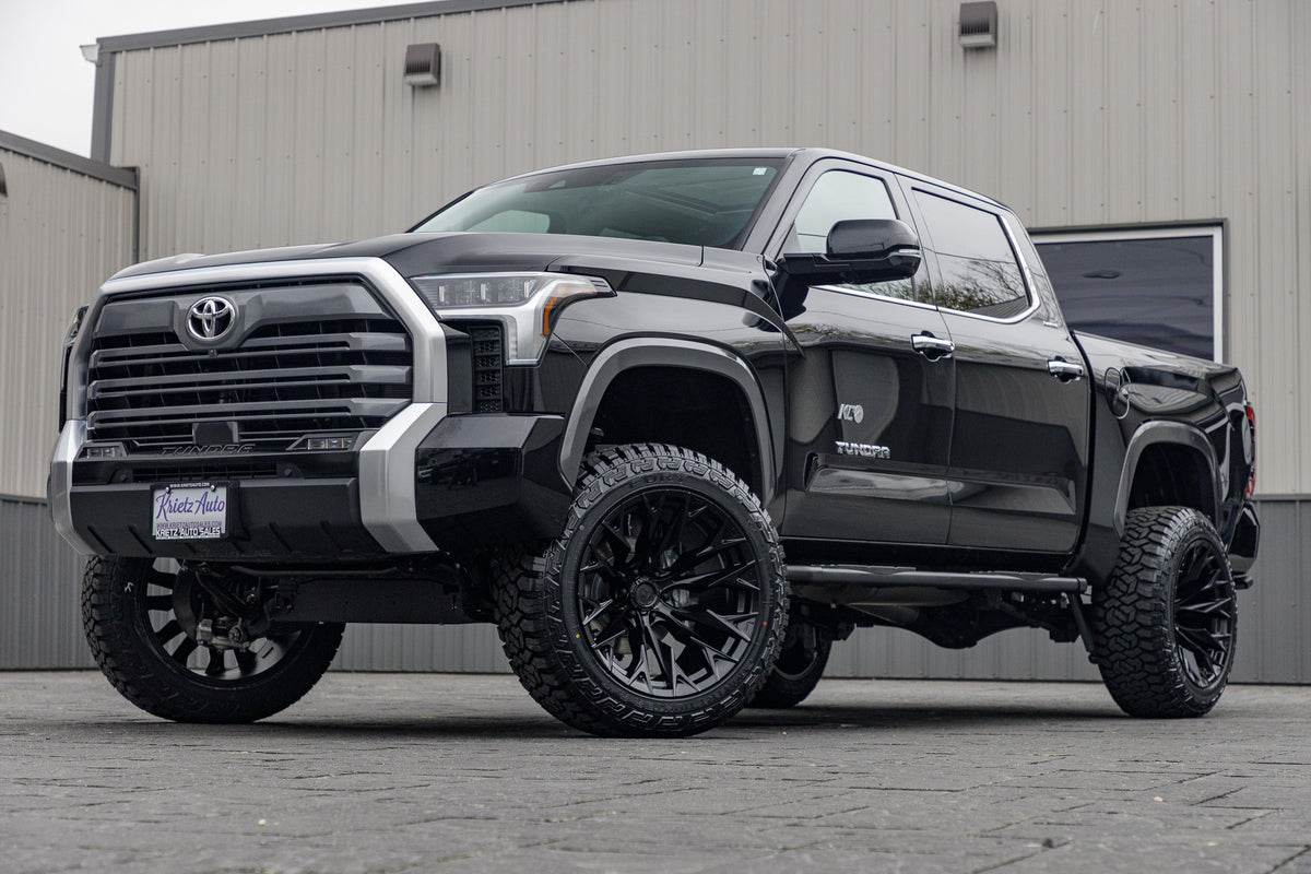 2024 Toyota Tundra Limited with a 6" Rough Country lift kit, 22x12 Fuel Flame wheels, and 35" Fury Country Hunter R/T tires.