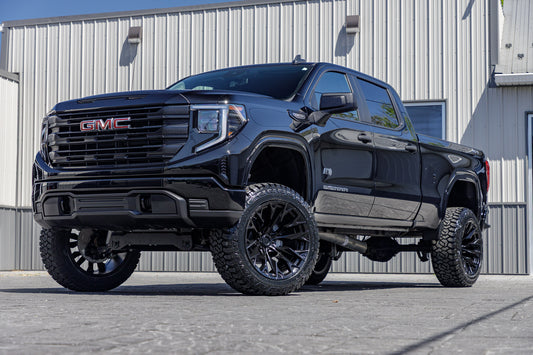 2024 GMC Sierra 1500 Pro with a 6" Rough Country lift kit, 22x12 Fuel Flame wheels, and 35" Fury Country Hunter R/T tires.