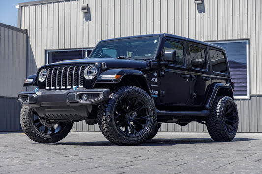 2022 Jeep Wrangler with a 2.5" Rough Country lift kit, 22x12 Fuel Flame wheels, and 35" Fury Country Hunter R/T tires.