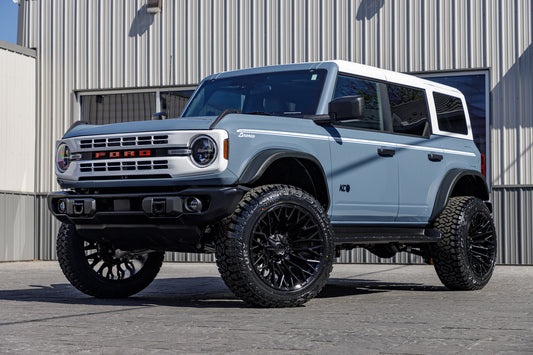 2025 Ford Bronco Heritage with a 2.5" Rough Country lift kit, 22x12 Fuel Strike wheels, and 35" Fury Country Hunter R/T tires.