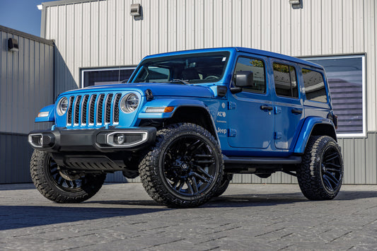 2022 Jeep Wrangler with a 2.5" Rough Country lift kit, 22x12 Fuel Typhoon wheels, and 35" Fury Country Hunter R/T tires.