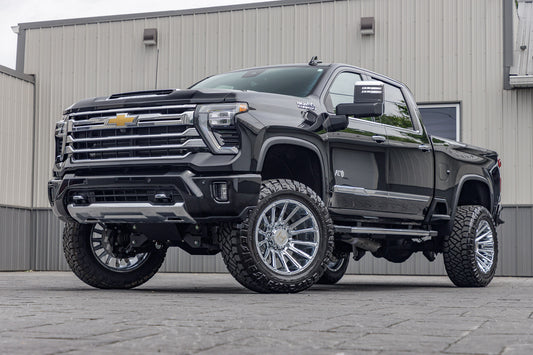 2024 Chevrolet Silverado 3500HD High Country with a 5" BDS lift kit, 22x12 Hostile Typhoon wheels, and 37" Nitto Ridge Grappler tires.