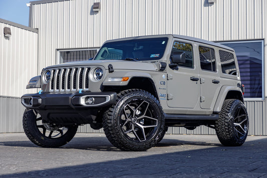 2023 Jeep Wrangler with a 2.5" Rough Country lift kit, 22x12 Fuel Flux wheels, and 35" Fury Country Hunter R/T tires.