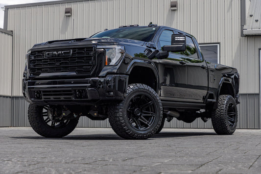 2025 GMC Sierra 2500 AT4 with a 5" BDS lift kit, 22x12 Fuel Brawl wheels, and 37" Nitto Ridge Grappler tires.