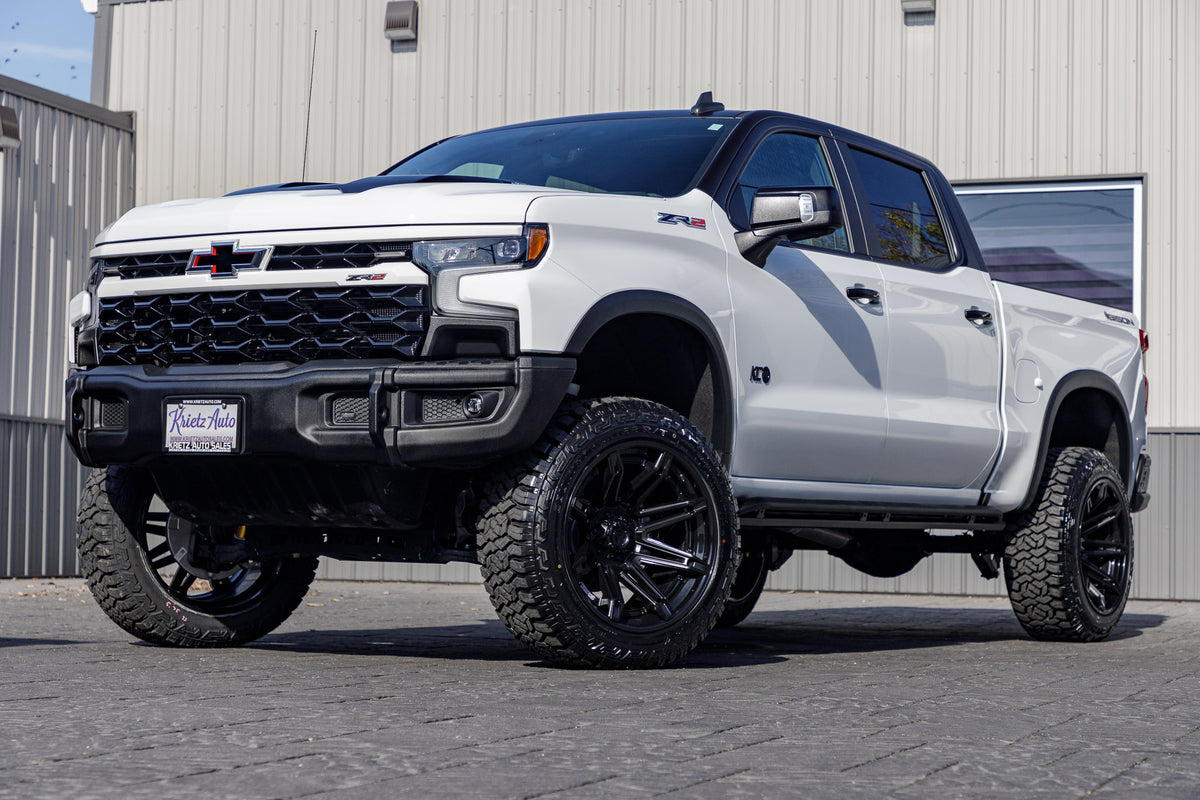 2023 Chevrolet Silverado 1500 ZR2 with a 4" ReadyLift lift kit, 22x12 Fuel Brawl wheels, and 35" Fury Country Hunter R/T tires.