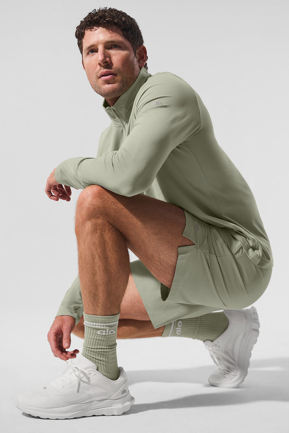 Unisex Throwback Sock - Limestone/White