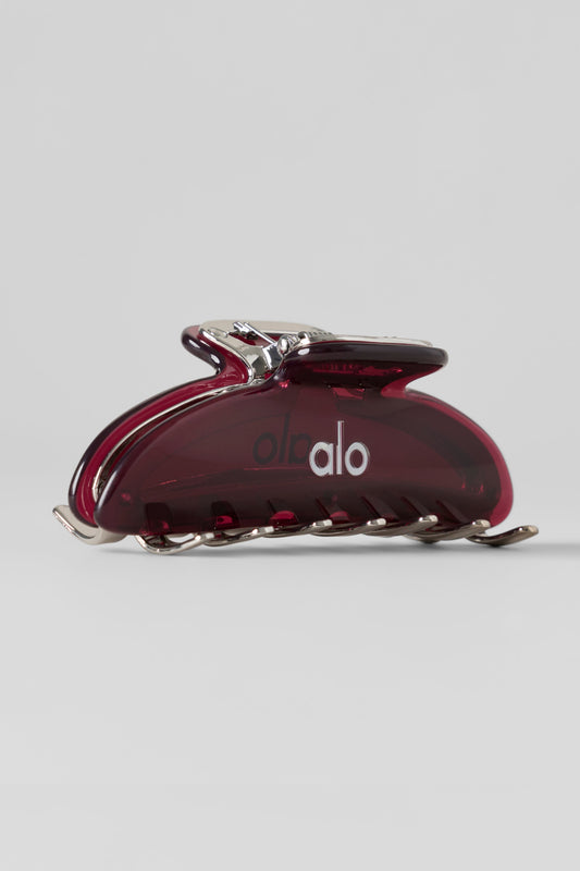 Acrylic Illusion Claw Clip - Rich Bordeaux/Chrome