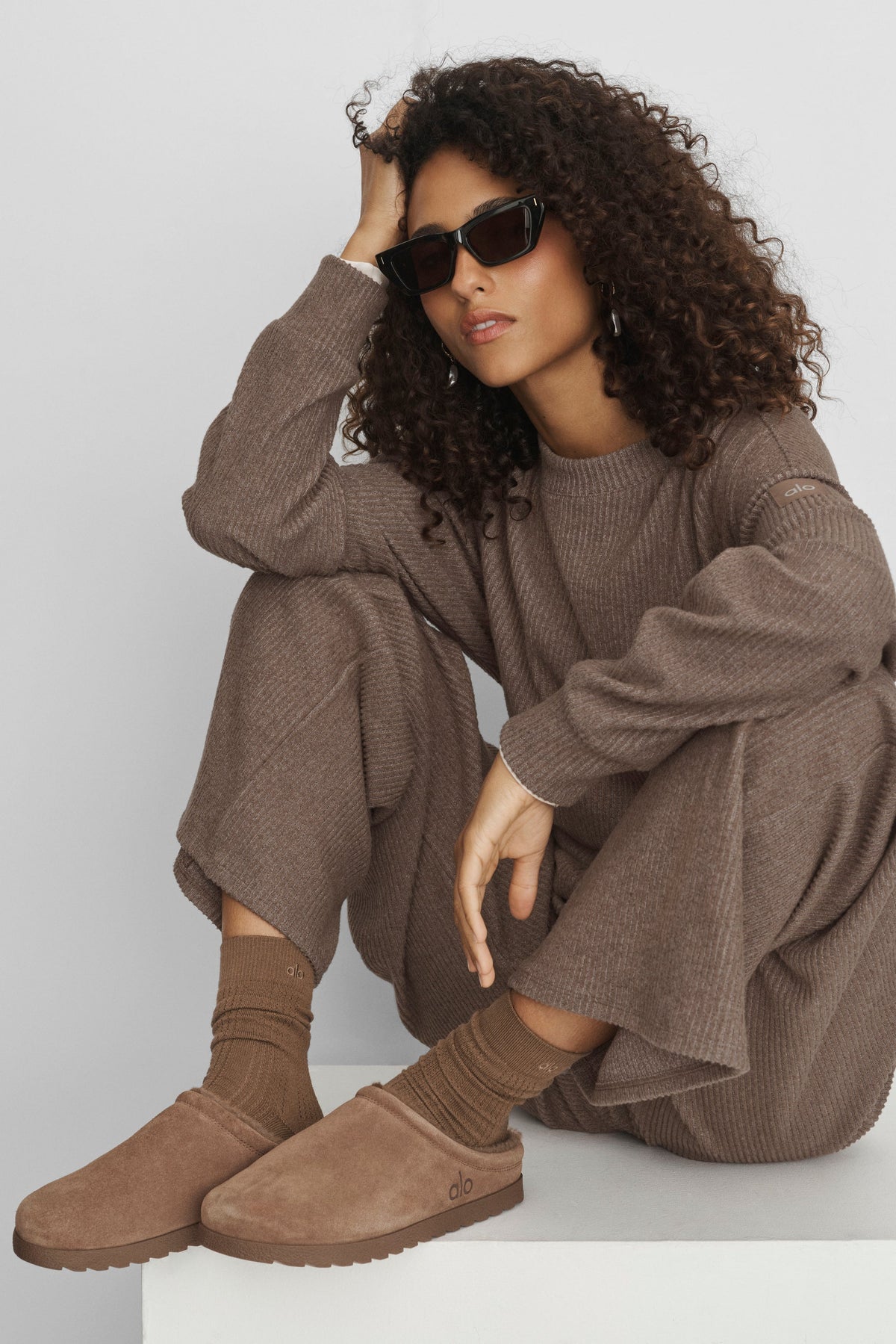 Cashmere Mesh Sock - Java Brown