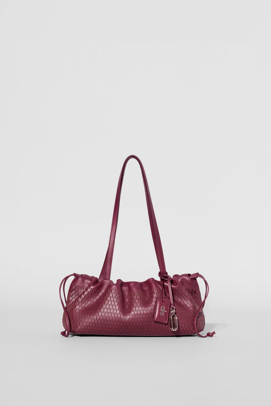 ALO Leather Mesh Mini Unwind Cinch - Bordeaux Leather Mesh