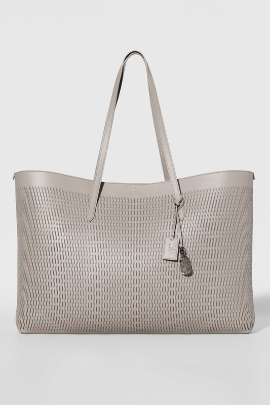 ALO Leather Mesh Tranquility Tote - Warm Gravel Leather Mesh