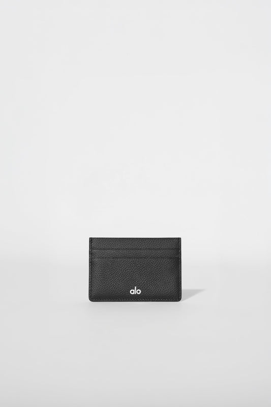 Card Holder - Black Leather/Silver