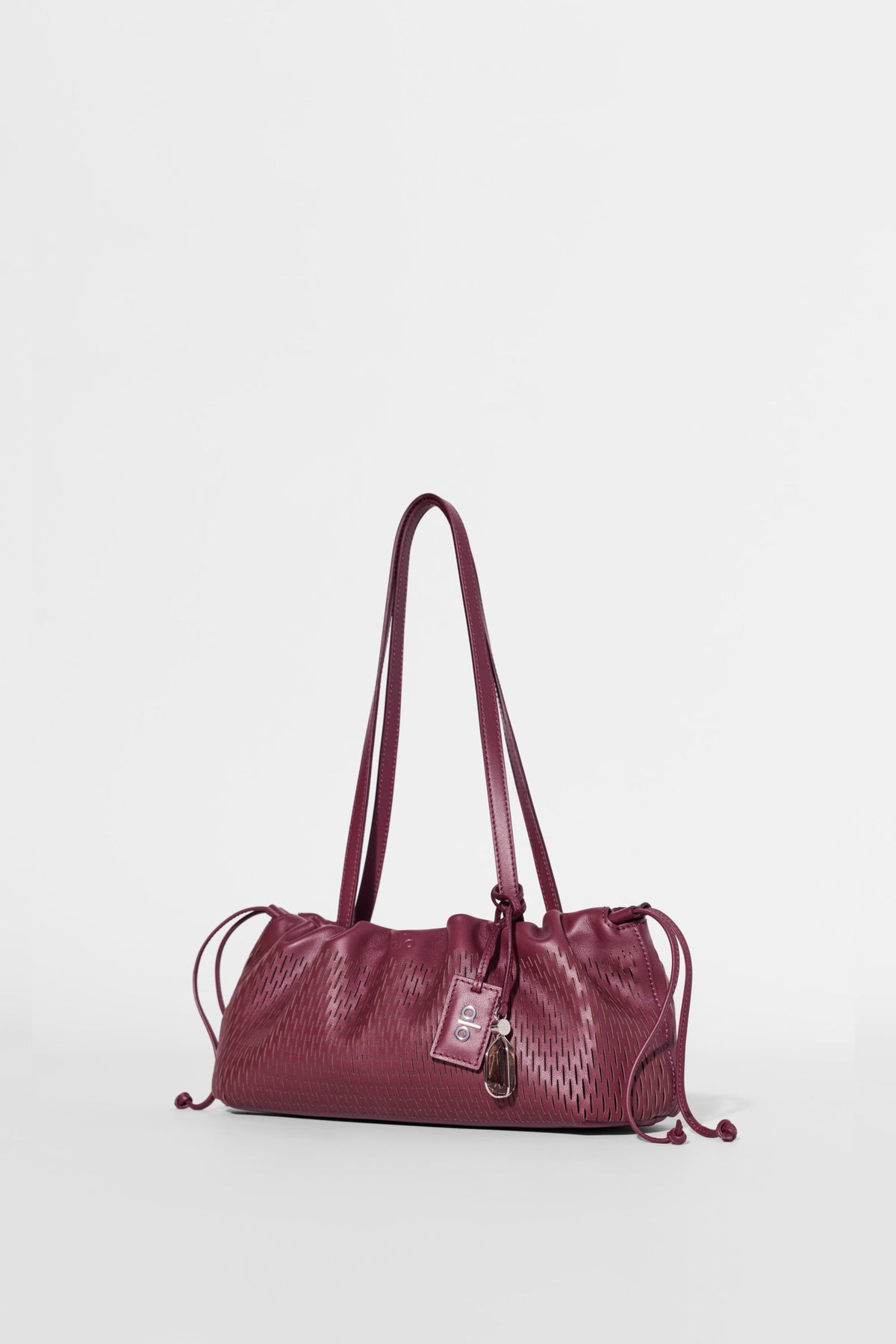 ALO Leather Mesh Mini Unwind Cinch - Bordeaux Leather Mesh