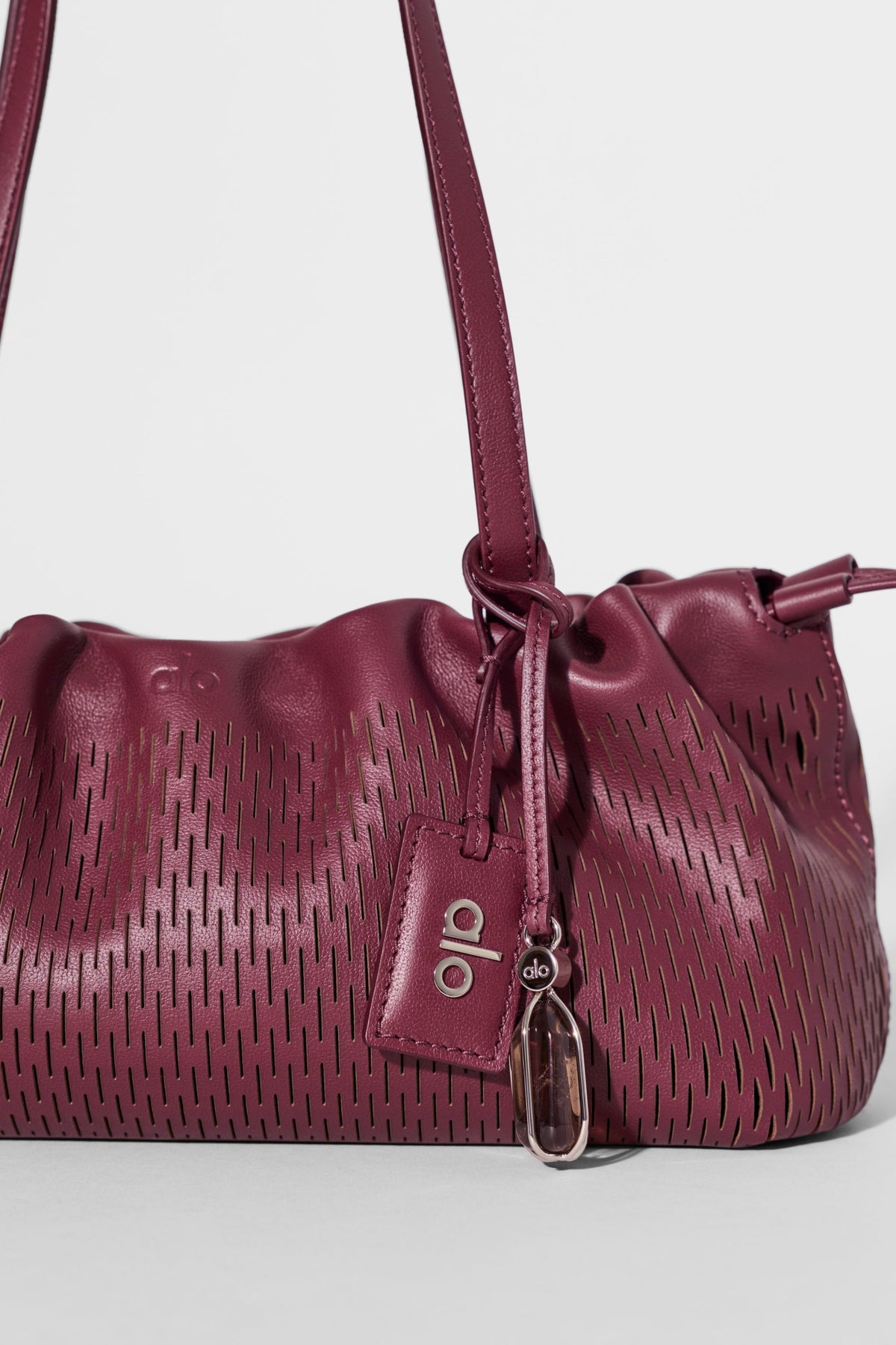 ALO Leather Mesh Mini Unwind Cinch - Bordeaux Leather Mesh