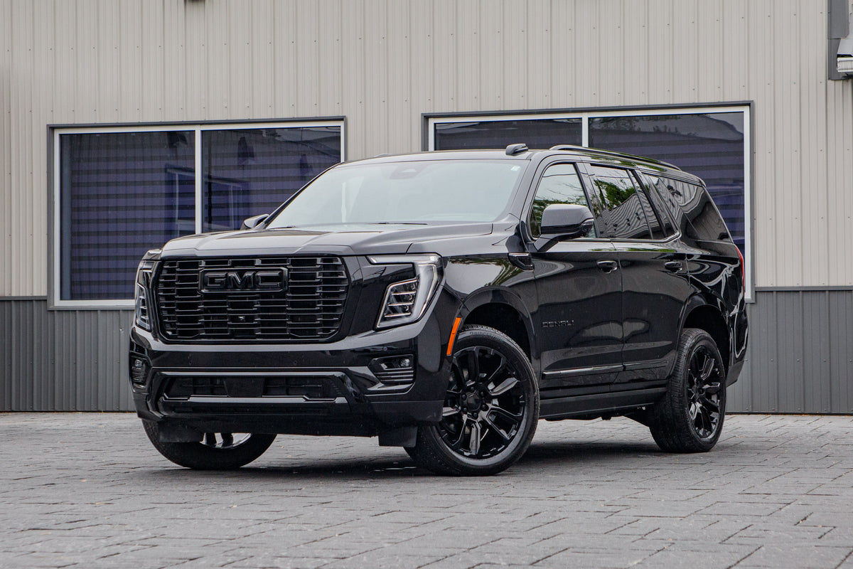 2026 GMC Yukon Denali with GMC Factory suspension, 22x9 GMC Stock wheels, and 275/50 Bridgestone Alenza tires.