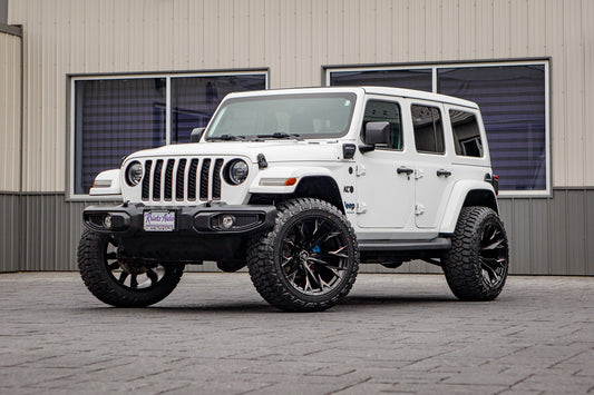 2023 Jeep Wrangler Sahara 4XE with a 2.5" Rough Country lift kit, 22x12 Fuel Flame wheels, and 35" Fury Country Hunter R/T tires.