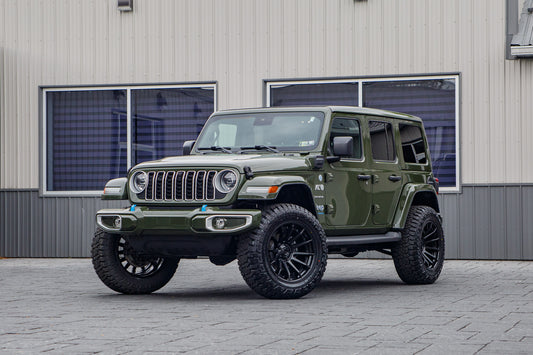 2024 Jeep Wrangler Sahara 4XE with a 2.5" Rough Country lift kit, 20x10 Fuel Burn wheels, and 35" Fury Country Hunter R/T tires.