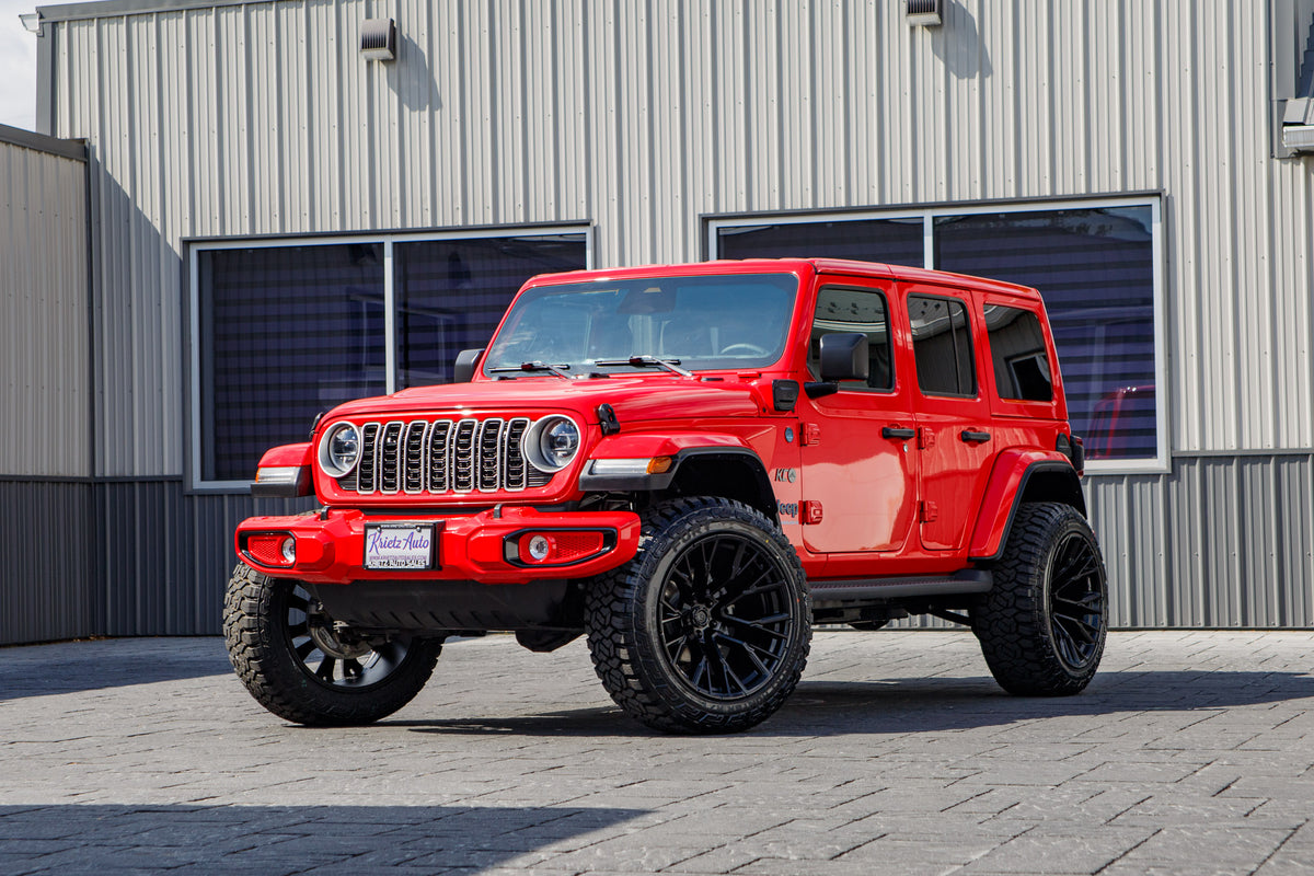 2025 Jeep Wrangler Sahara 4XE with a 2.5" Rough Country lift kit, 22x12 Fuel Rebar wheels, and 35" Fury Country Hunter R/T tires.