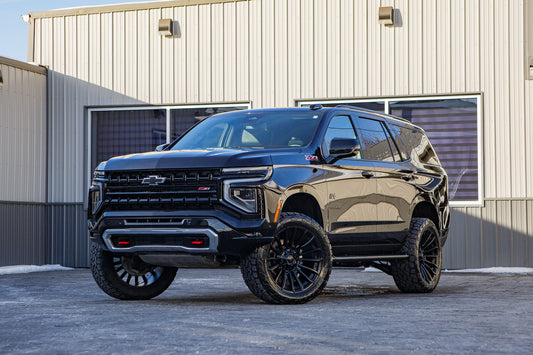 2025 Chevrolet Tahoe Z71 with a 3" ReadyLift lift kit, 22x10 Fuel Blade wheels, and 295/50 Toyo Open Country AT3 tires.