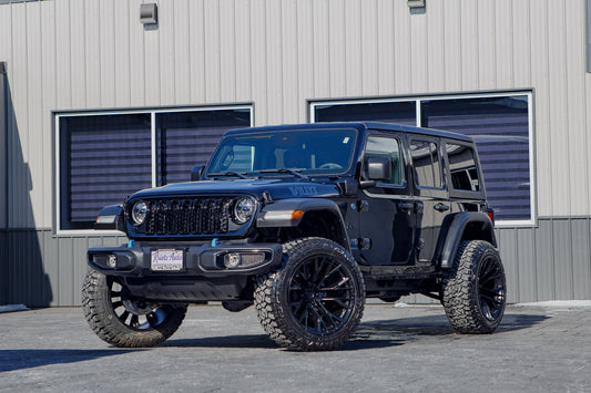 2024 Jeep Wrangler Willys 4XE with a 2.5" Rough Country lift kit, 22x12 Fuel Rebar wheels, and 35" Fury Country Hunter R/T tires.