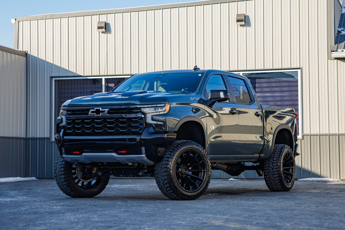 2026 Chevrolet Silverado 1500 ZR2 with a 4" Readylift lift kit, 22x12 Fuel Burn wheels, and 35" Avix Trailtek R/T tires.