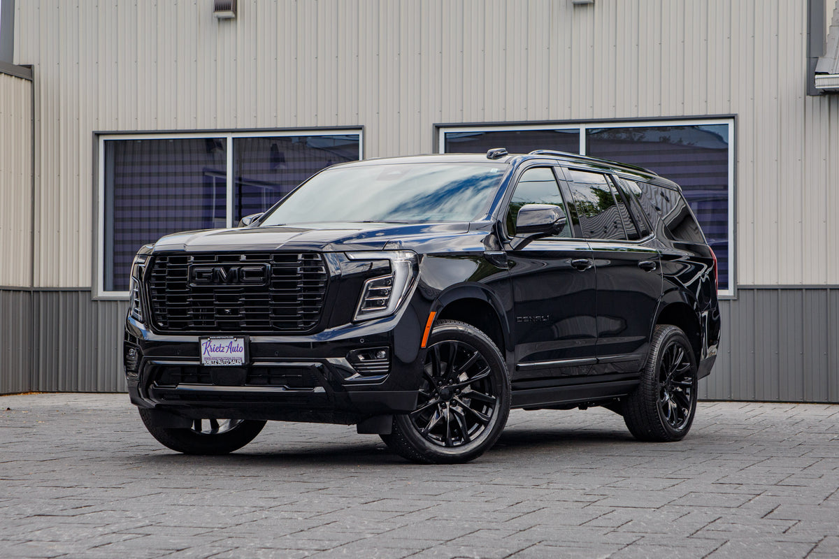 2026 GMC Yukon Denali with GMC Factory suspension, 22x9 GMC Stock wheels, and 275/50 Bridgestone Alenza tires.
