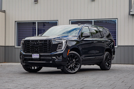 2026 GMC Yukon Denali with GMC Factory suspension, 22x9 GMC Stock wheels, and 275/50 Bridgestone Alenza tires.
