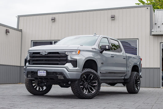 2023 Chevrolet Silverado 1500 High Country with a 6" BDS lift kit, 22x12 Fuel Rebar wheels, and 35" Avix Trailtek R/T tires.