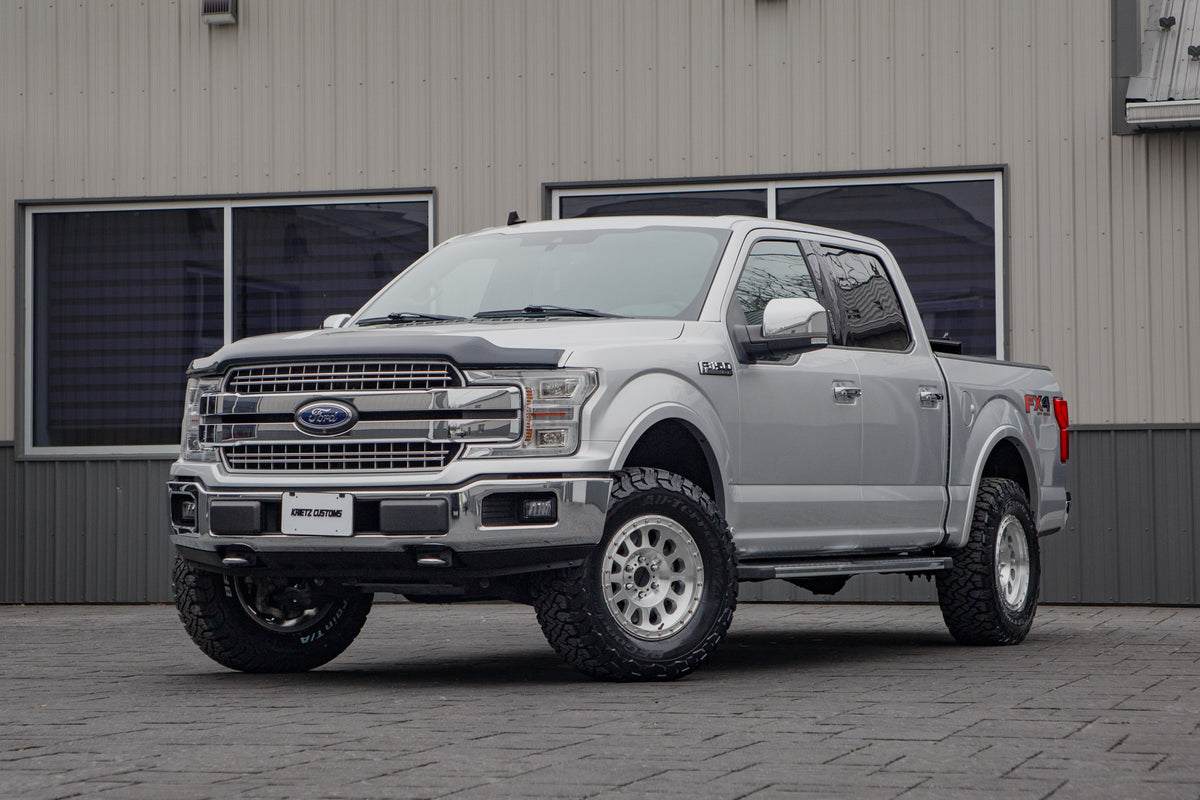 2019 Ford F-150 Platinum with a 3" BDS lift kit, 17x8.5 Method 315 wheels, and 285/70 BFGoodrich All-Terrain K03 tires.