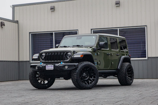 2024 Jeep Wrangler Willys 4XE with a 2.5" Rough Country lift kit, 22x12 Fuel Twitch wheels, and 35" Avix Trailtek R/T tires.